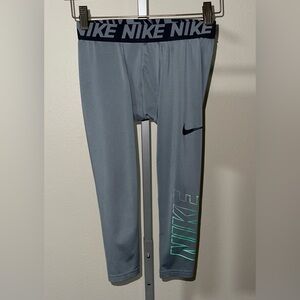 Nike Kids Gray/Black Compression Pants, Size M
